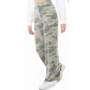 FOREVER 21 faded camo wide leg pants
